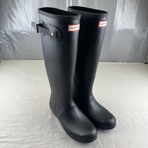 Hunter Original Women's Tall Rain Boots Black Classic Logo Preppy Farm Matte 9